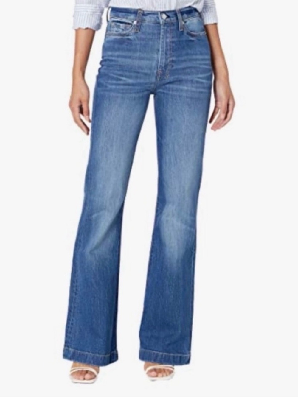 7 For All Mankind Ultra High-Rise Dojo Wide-Leg Jeans - Medium Blue
